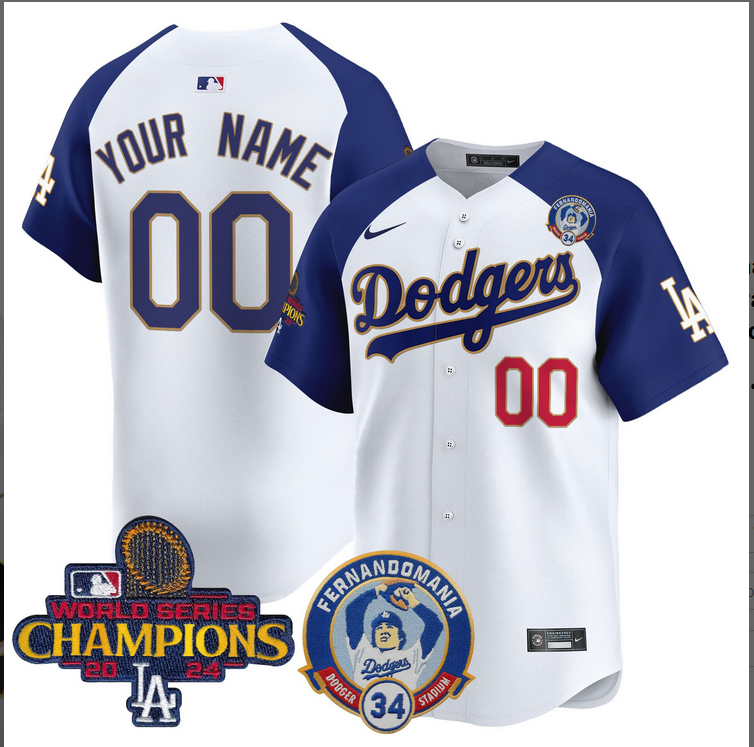 Men MLB Los Angeles Dodgers Custom white 2024 World Series Champions Patch Cooperstown Jersey style 12->customized mlb jersey->Custom Jersey